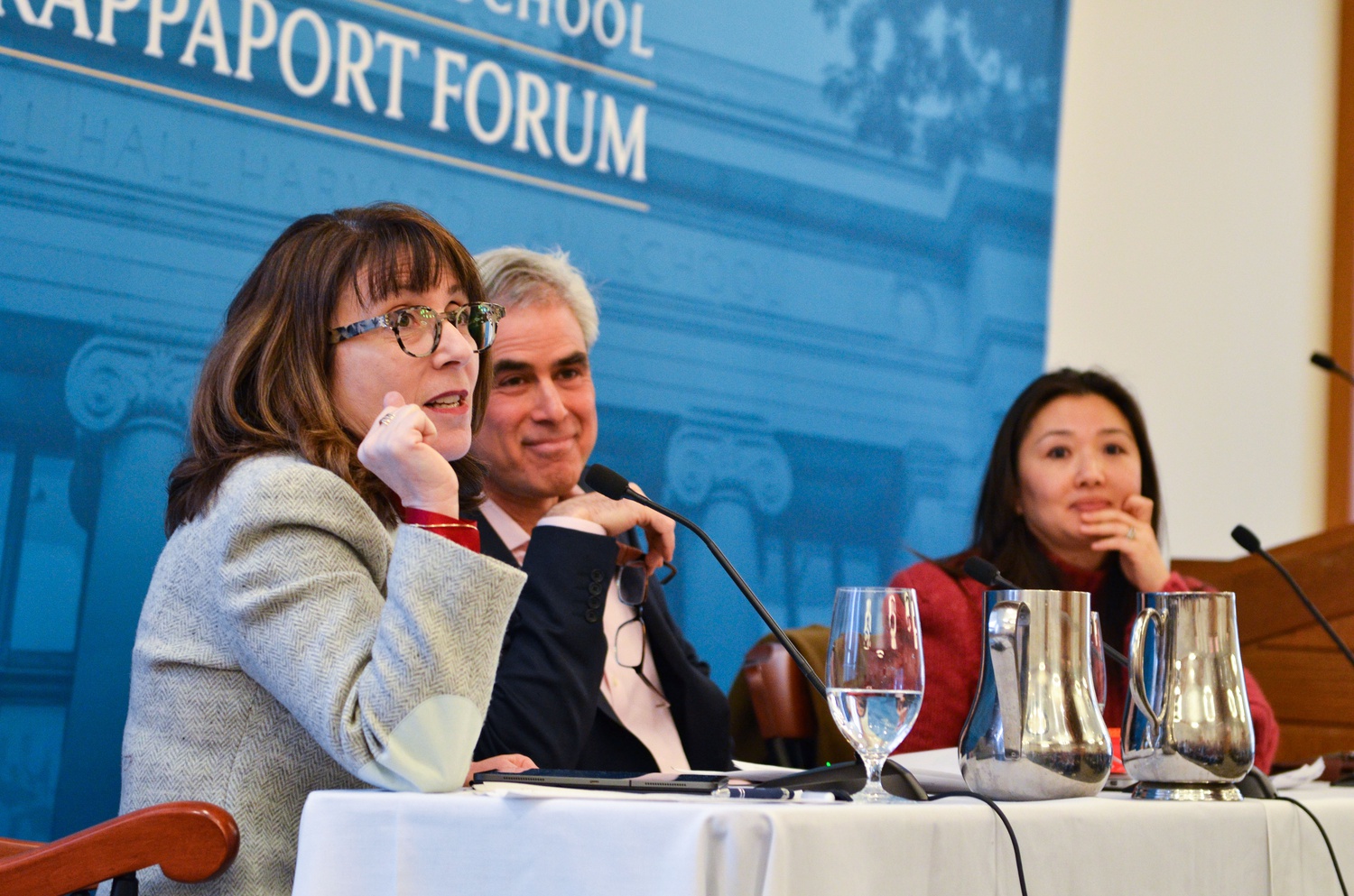 Lisa Feldman Barrett, Professor of Psychology at Northeastern University, discussed campus speech at the inaugural event of the Harvard Law School Rappaport Forum Friday with Jonathan Haidt, Professor of Ethical Leadership at NYU Stern School of Business.