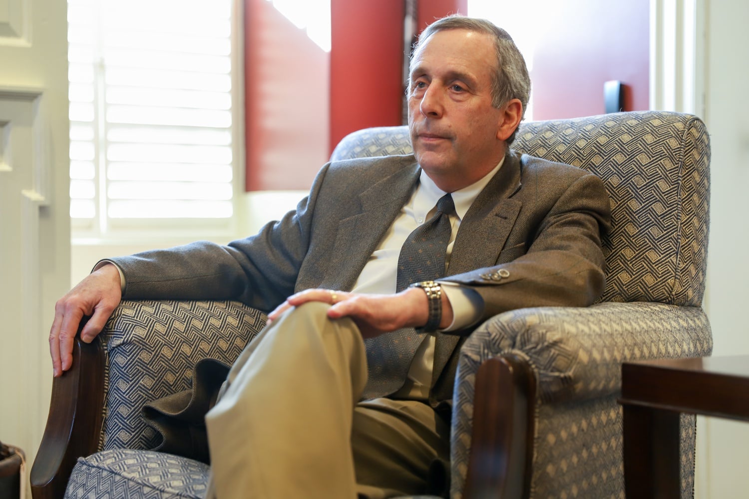 University President Lawrence S. Bacow, pictured here in early March, said in an interview Monday that Harvard is considering multiple scenarios for what its fall semester might look like.