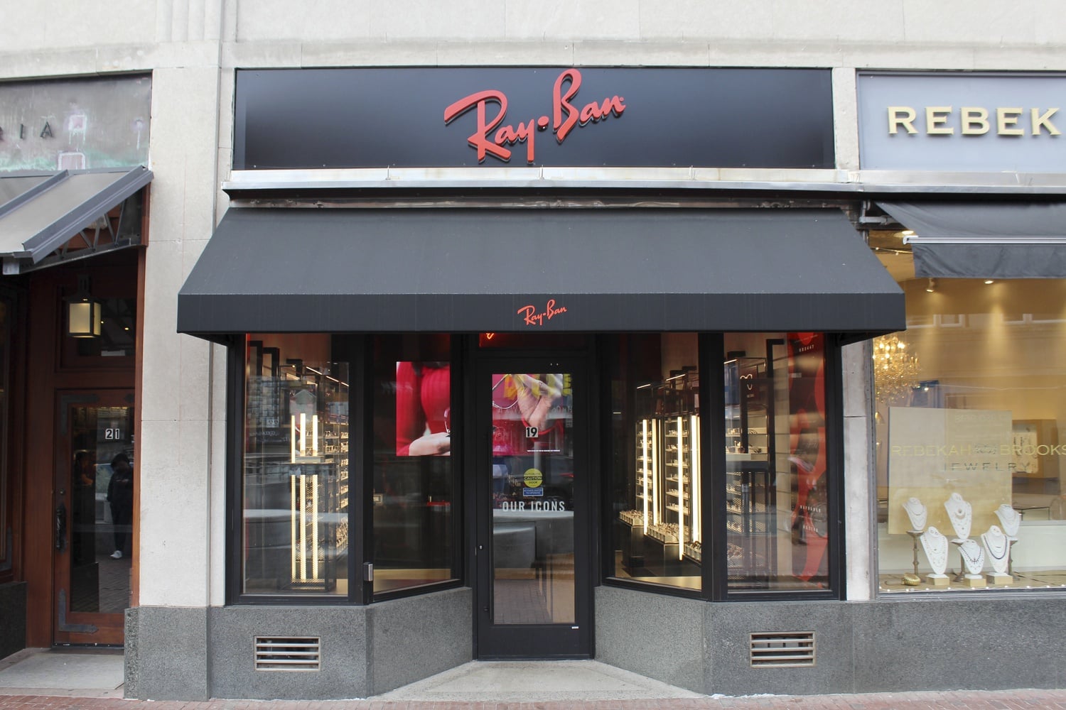 Ray-Ban, a premium eyewear company, opened last September in the Square.