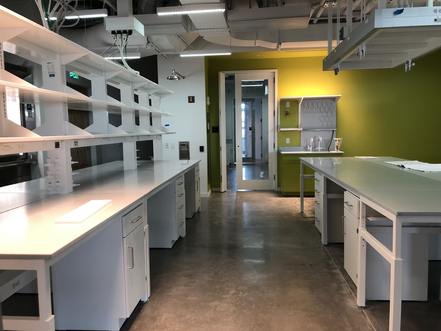 A wet lab in the new School of Engineering and Applied Sciences complex in Allston.