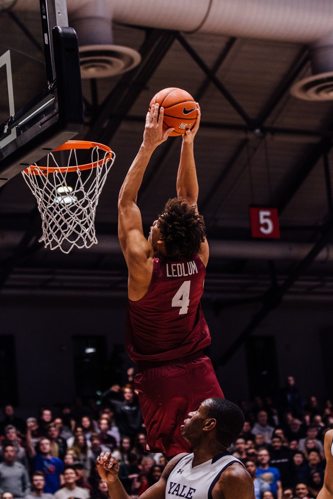 First-year Chris Ledlum electrified the crowd with a 360-degree dunk in Saturday night's win over Yale.