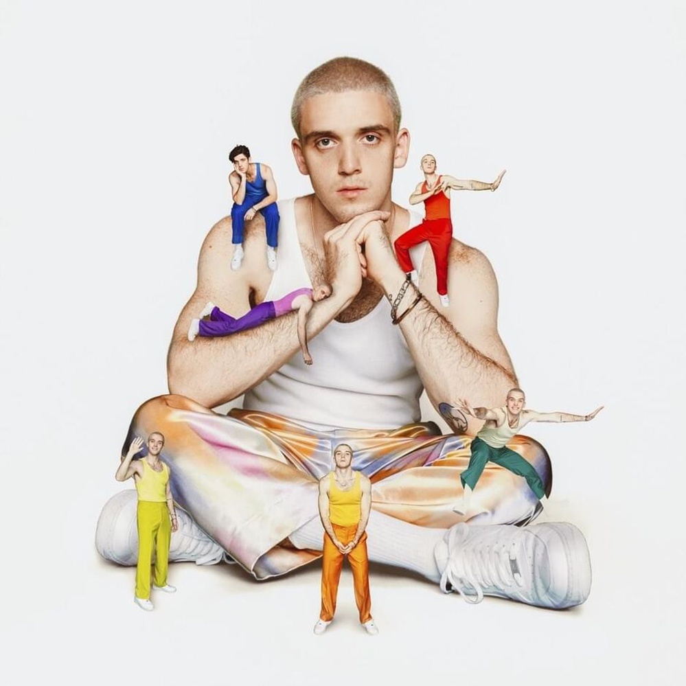 The Album cover of "~how i'm feeling~," featuring Lauv surrounded by six mini versions of himself.