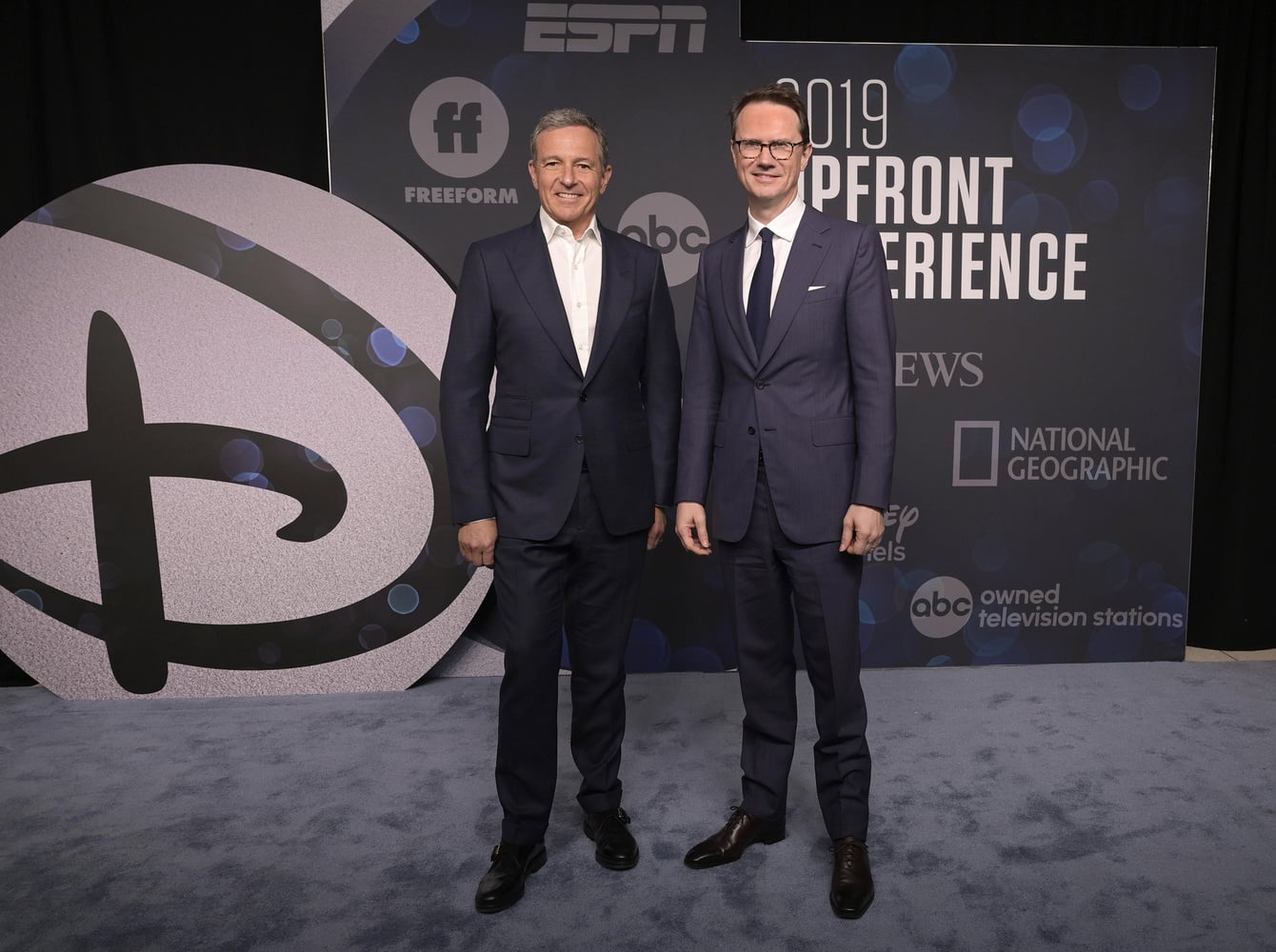 Bob Iger (left), former CEO of the Walt Disney Company next to Peter Rice (right), Chairman of Walt Disney Television.