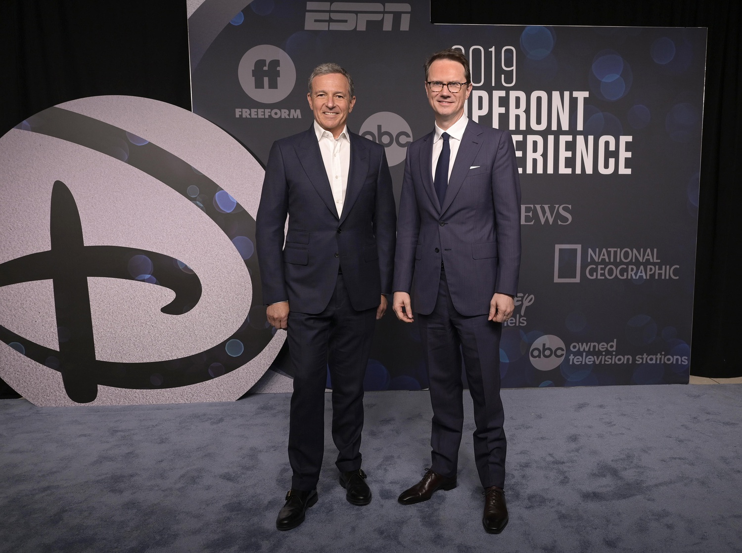 Bob Iger (left), former CEO of the Walt Disney Company next to Peter Rice (right), Chairman of Walt Disney Television.