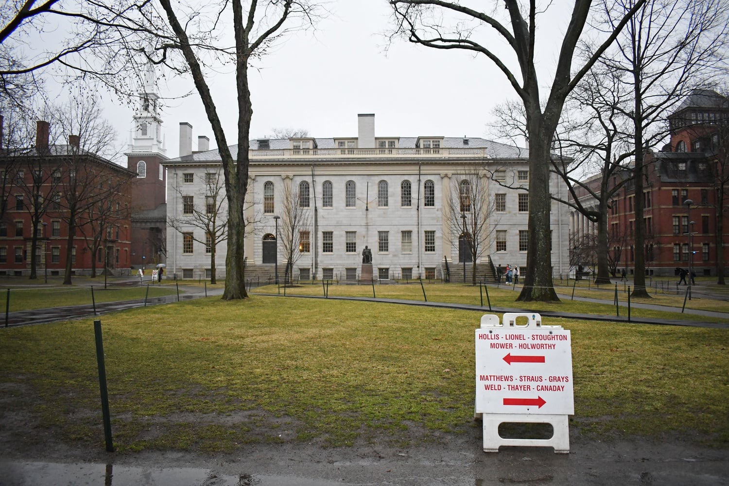 University Hall, home to the offices of multiple College administrators, sits in Harvard Yard.