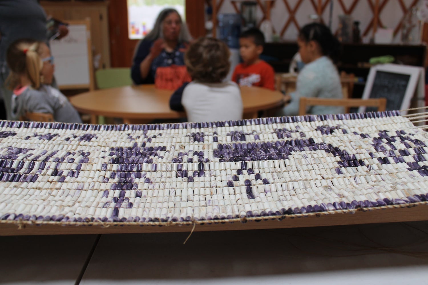 Children study at the Mukayuhsak Weekuw — a Mashpee preschool specializing in Wôpanâak language instruction and a premier site of Indigenous language revitalization.