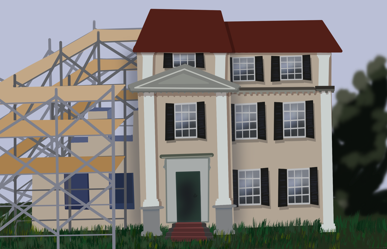 Adams House is currently undergoing renovations as part of the University's house renewal effort.
