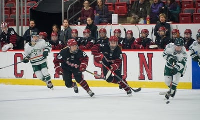 Cover image for Mixed Performances for the Harvard Women’s Hockey Team at the 2024 Beanpot, Capped by Thrilling OT Win in Consolation Game