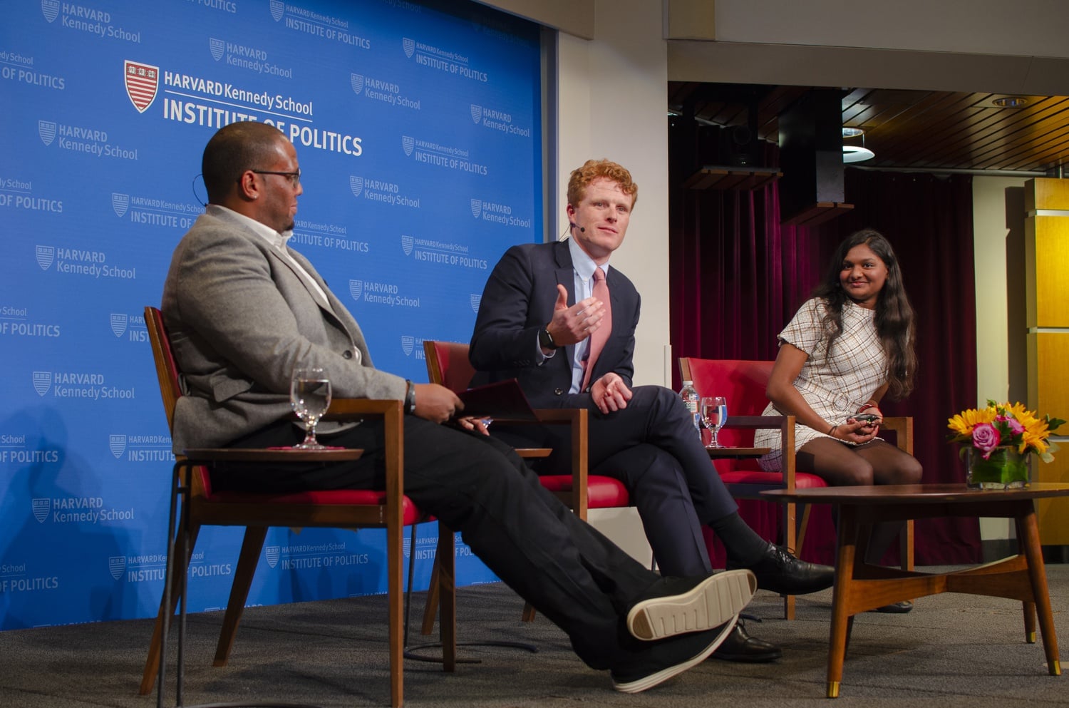 Then-U.S. Rep. Joseph P. Kennedy III speaks at a John F. Kennedy Jr. Forum event in October 2019. Kennedy, the grandson of Robert F. Kennedy '48, is currently the only Kennedy family member on the IOP's Senior Advisory Committee.