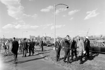 Cover image for JFK Visits Proposed Site for Library