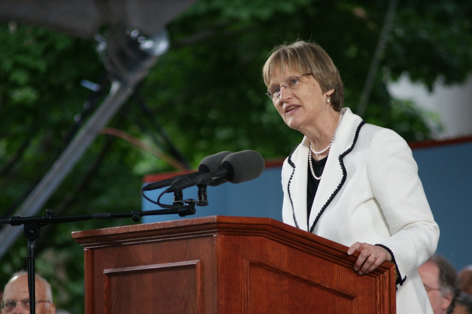 At the annual meeting of the Harvard Alumni Association at Harvard University’s 2008 Commencement ceremonies, former University President Drew G. Faust spoke about the value of college endowments.