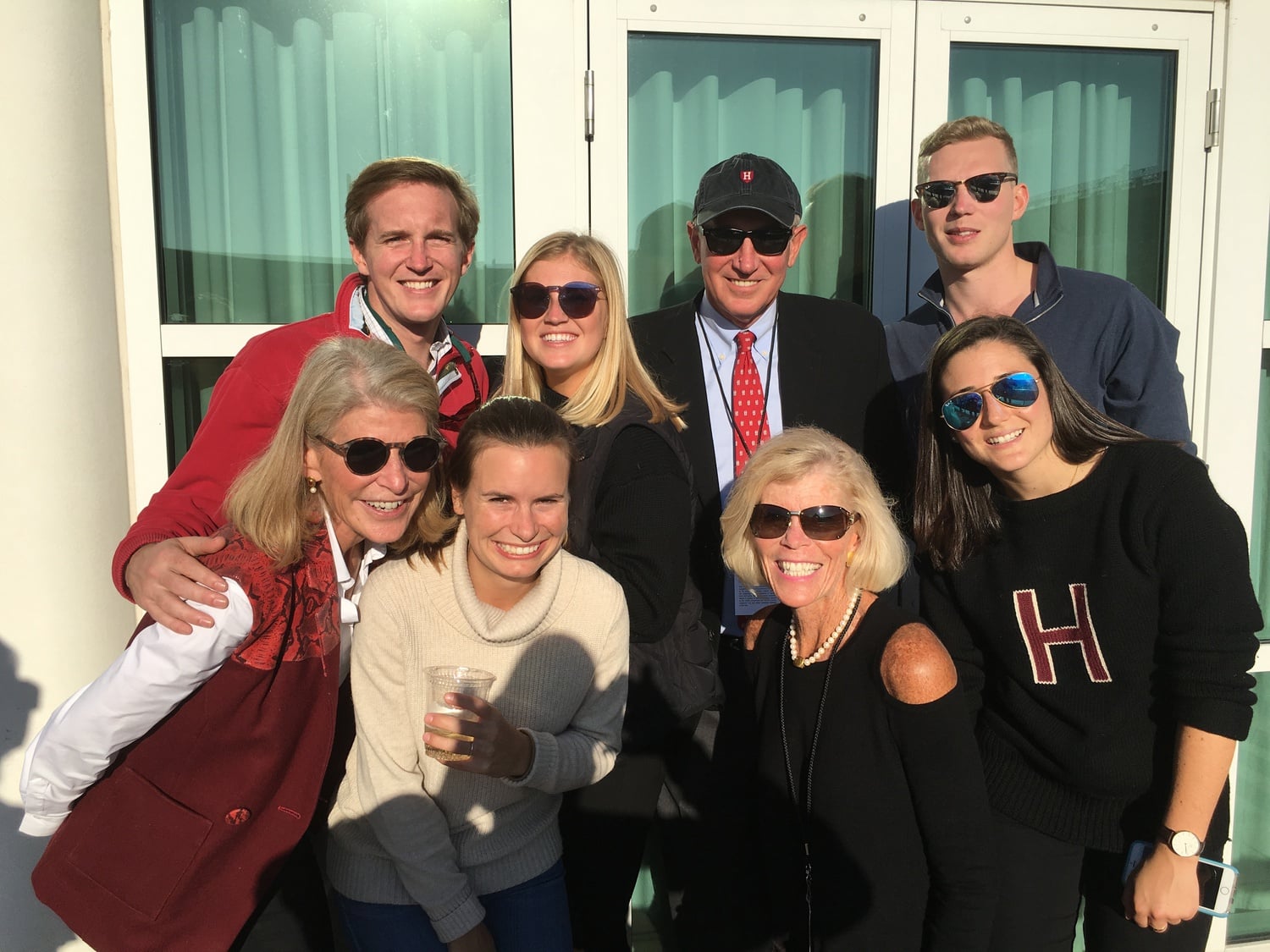 Robert L. Scalise’s family, from left to right, includes son Michael K. Scalise ‘10, daughter Rosemary S. Scalise ‘19, Robert L. Scalise, son Matthew R. Scalise ‘15, sister-in-law RoAnn Costin ‘74, daughter-in-law Breck Scalise, wife Maura C. Scalise ‘80, and Alexis D’ Nicolia ‘16.