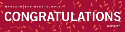Cover image for Harvard Business School's 2020 Congratulations Ad