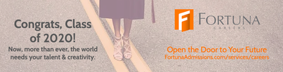 Cover image for Fortuna Admissions' 2020 Congratulations Ad