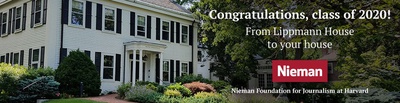 Cover image for The Nieman Foundation's 2020 Congratulations Ad