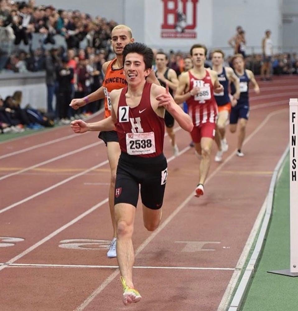 Senior Kieran Tuntivate is all smiles because he can run a sub-four-minute mile.