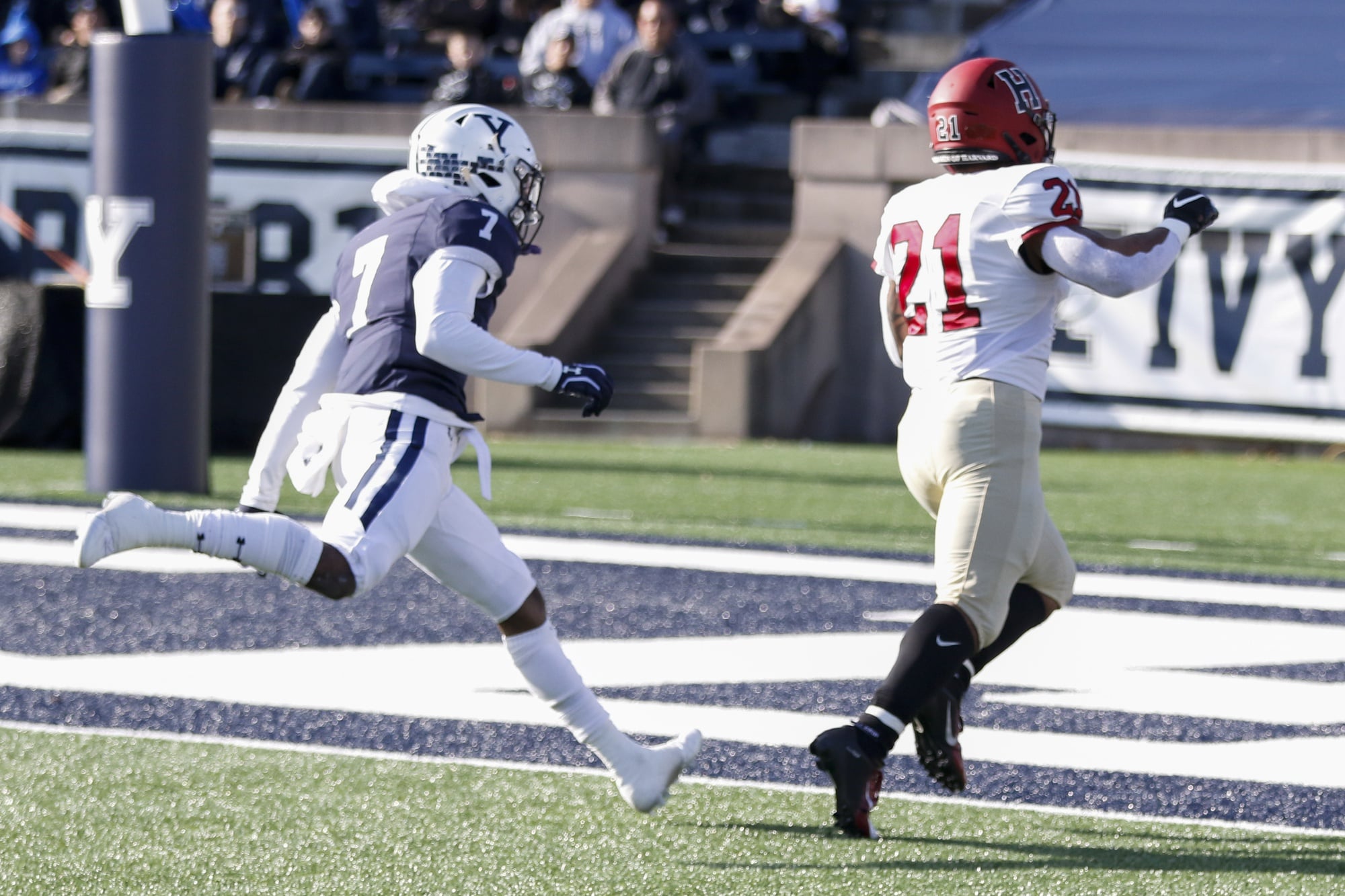 Borguet speeds past defenders into the Yale endzone, one of four times he would do so in his dominating performance.
