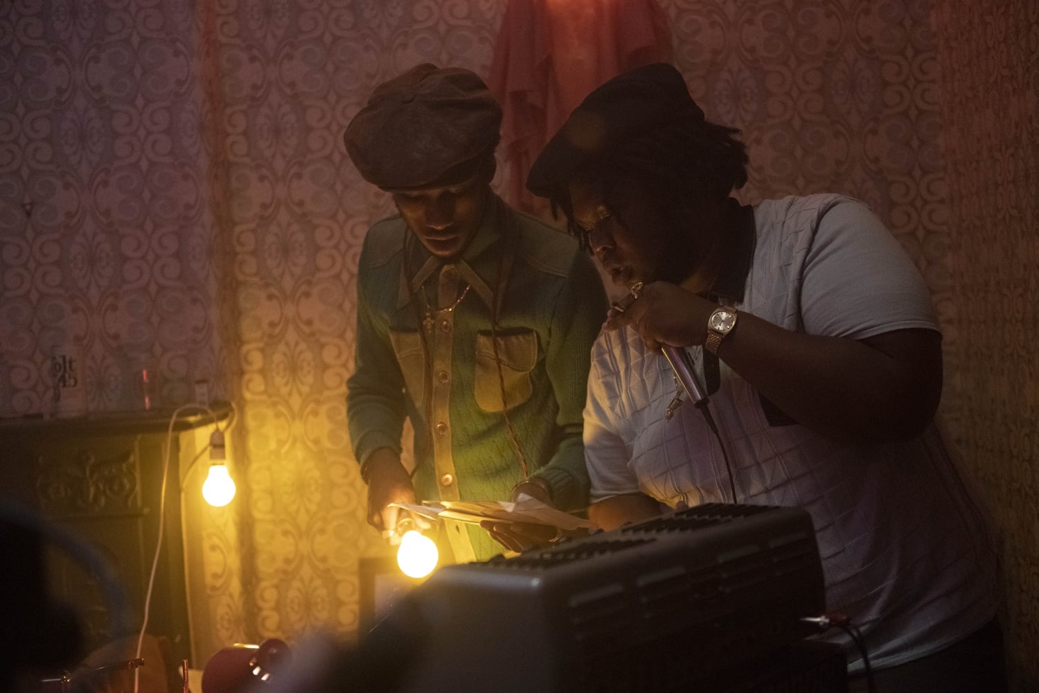 Alexander James-Blake (left) stars as Parker B and Kadeem Ramsay (right) stars as Samson in "Lovers Rock" (2020), directed by Steve McQueen.