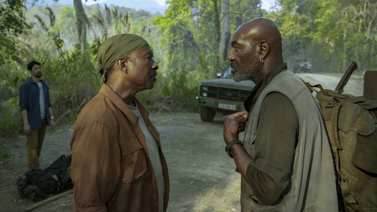 One of the panelists, Delroy Lindo (right), stars in "Da 5 Bloods" (2020), directed by Spike Lee.