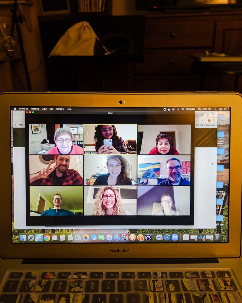 Rachel Sumner teaches a music class remotely.