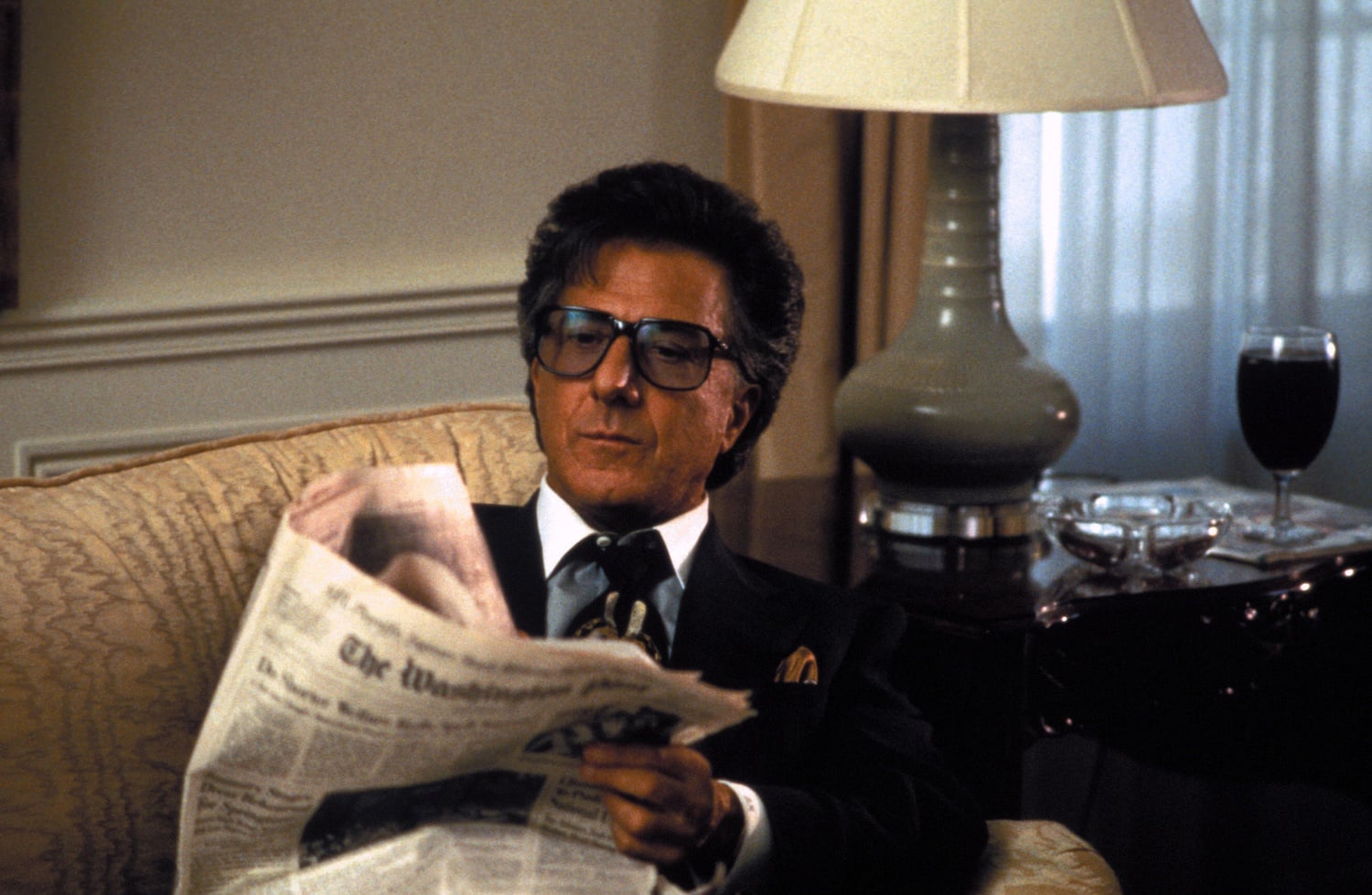 Dustin Hoffman stars as Stanley Motss in "Wag the Dog" (1997), directed by Barry Levinson.