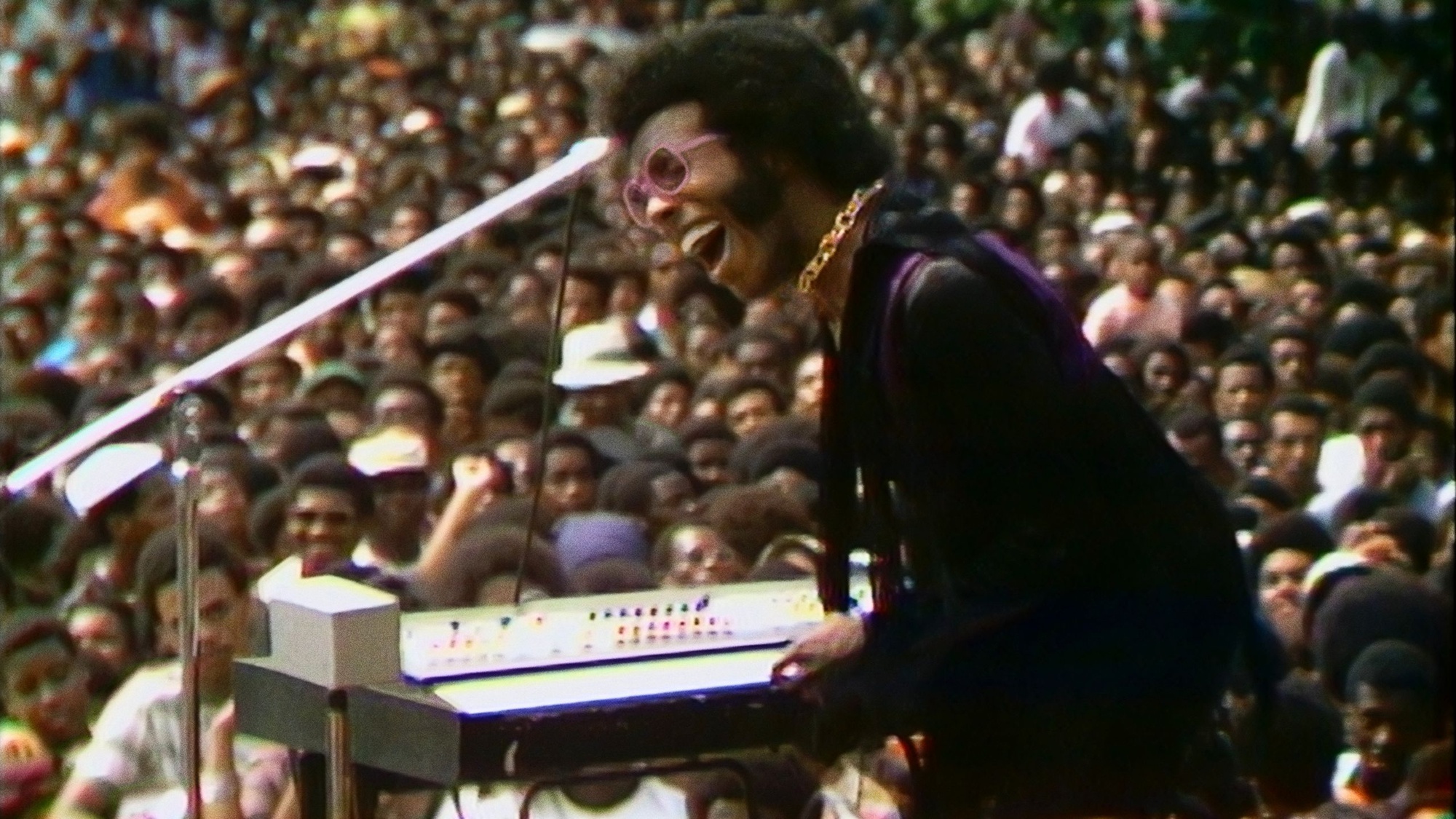 Sly Stone from Sly and the Family Stone in "Summer of Soul" (2021), directed by Ahmir "Questlove" Thompson.