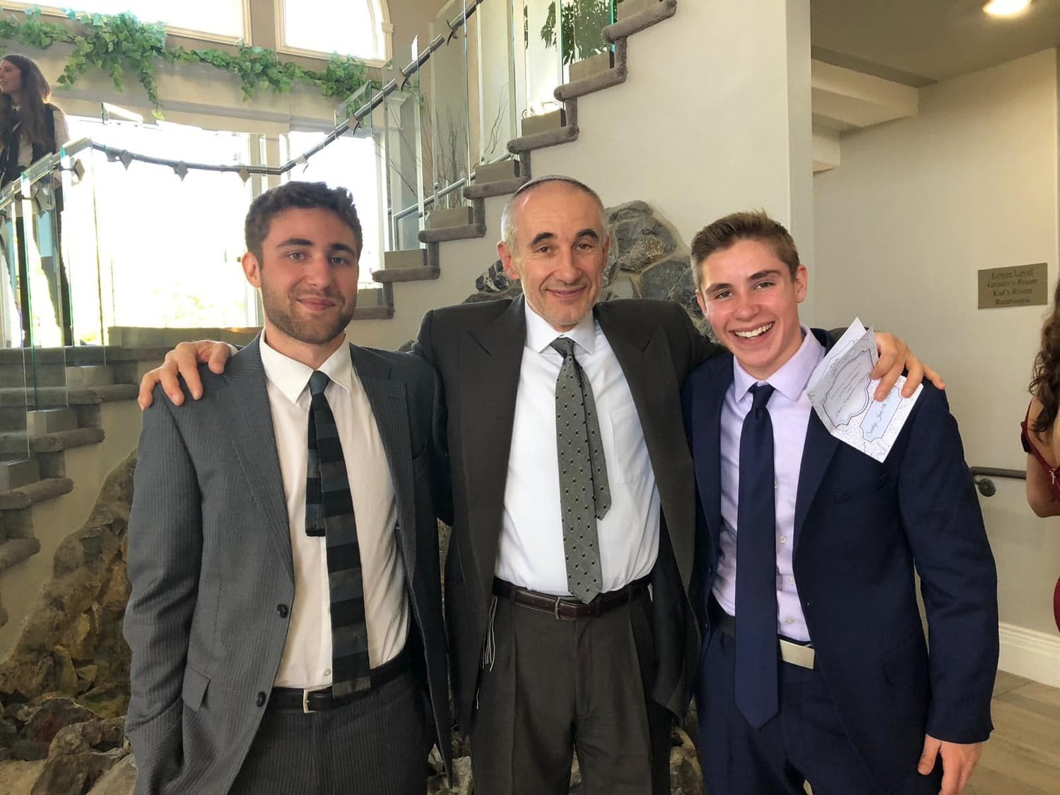 Harvard Medical School professor Alexander Goldfarb, pictured with his sons Levi, left, and Ben, right.
