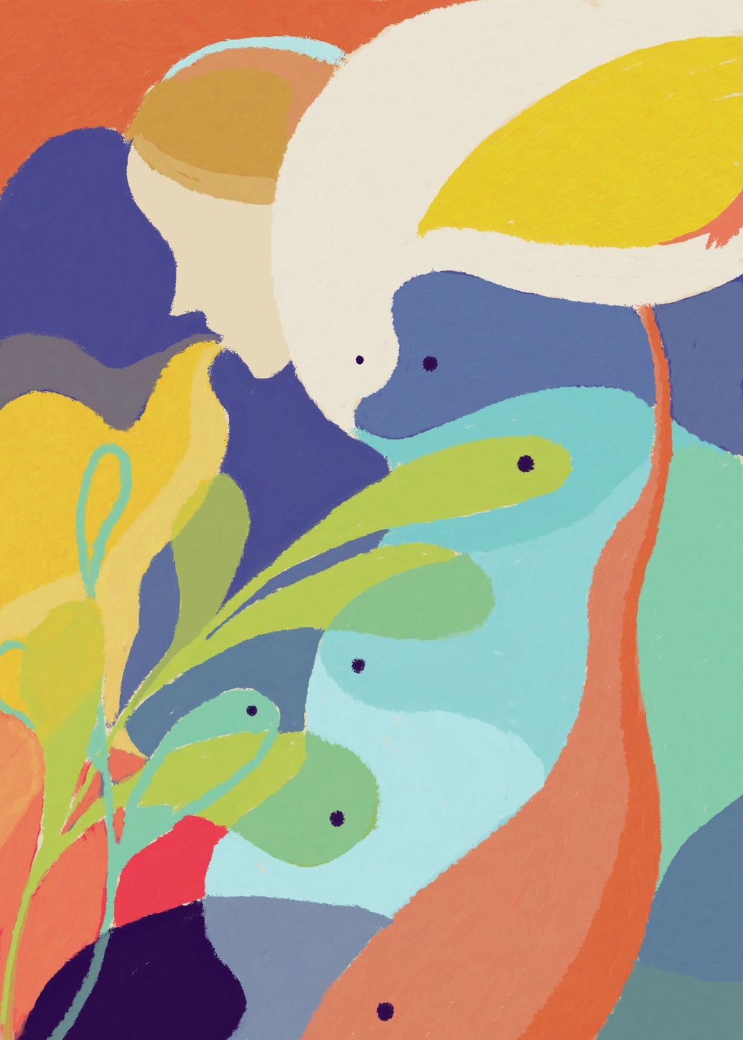 Digital illustration, 1080 x 1350 pixels. An exploration of how spaces and shapes carve each other out.