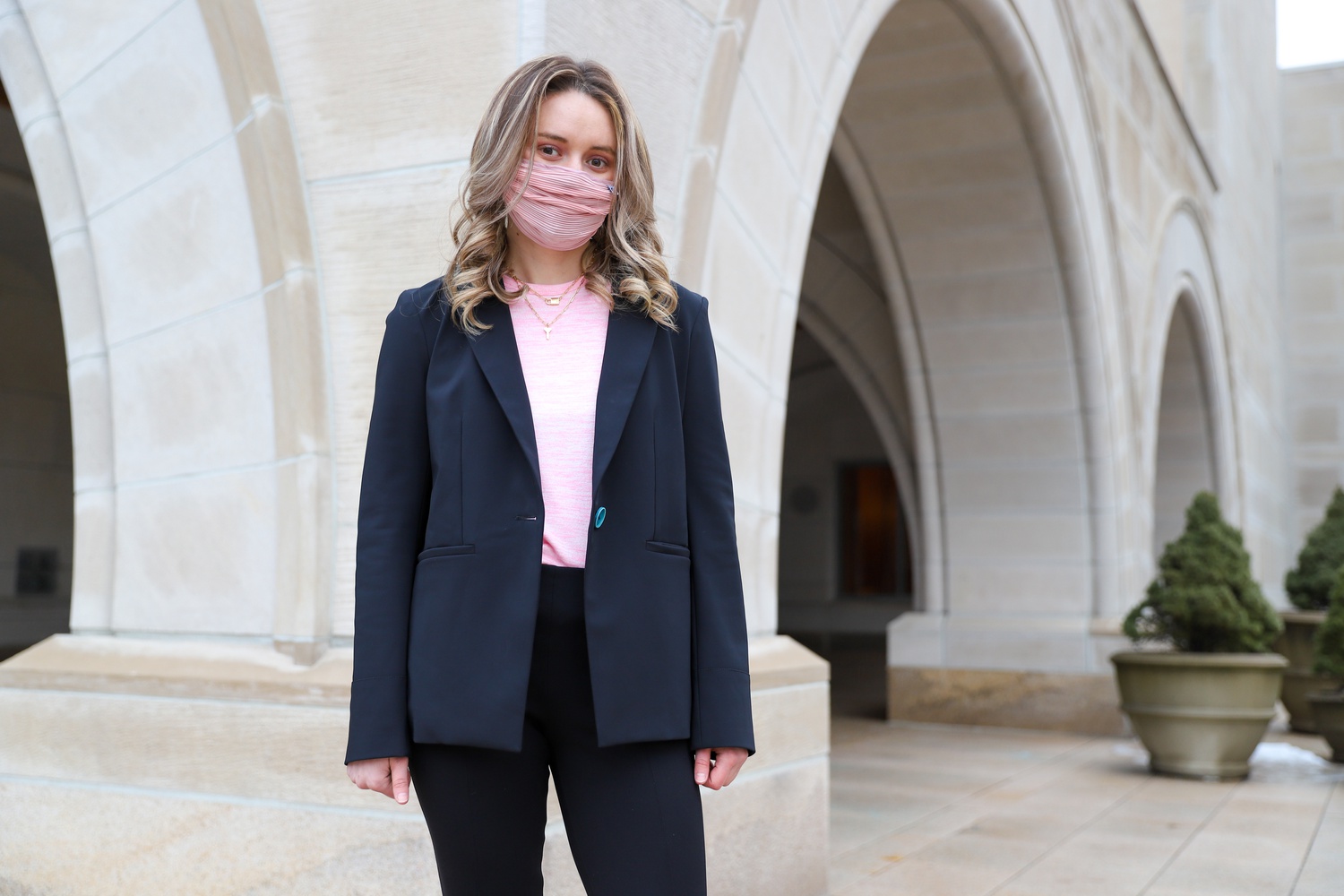 Second-year Law student Logan E. Brown created her own professional pantsuit company after she experienced the difficulty of finding comfortable professional clothing for interviews.