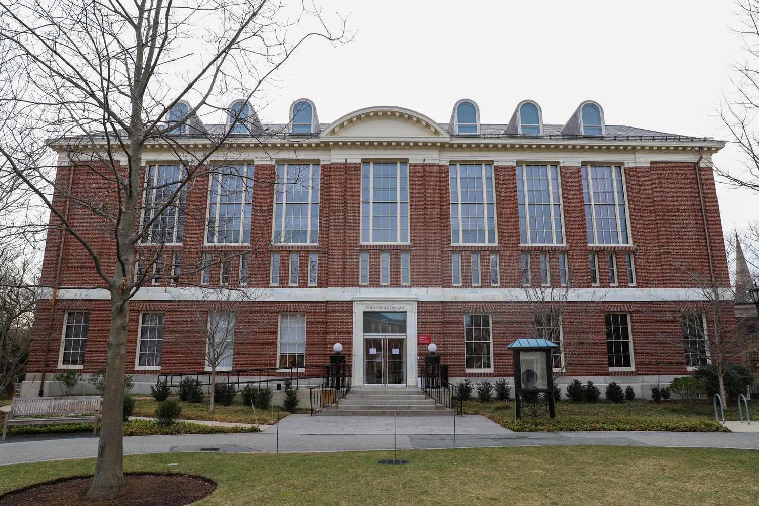 Harvard's Schlesinger Library, located in Radcliffe Yard, was set to receive historical materials from Philip Ahn Cuddy until he pulled his donation in protest.