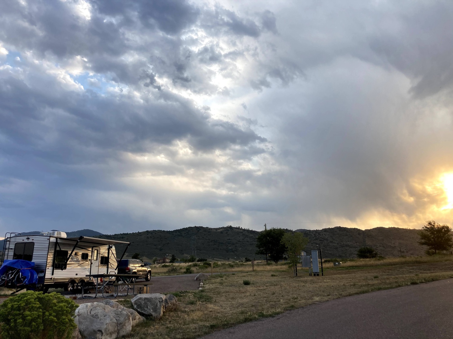 Rebecca and Michael spent their final night in Colorado at Bear Creek Lake Park before departing on a 10-day road trip to Massachusetts (August 2020).