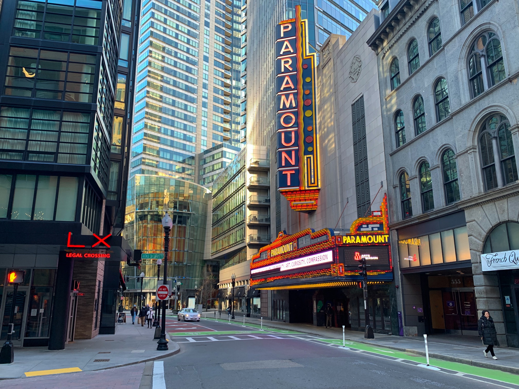 Paramount Theatre is a theater in Boston on Washington Street. Though arts landmarks in the Boston area were forced to close due to the coronavirus pandemic, many quickly learned to adapt through virtual programming and live streaming.