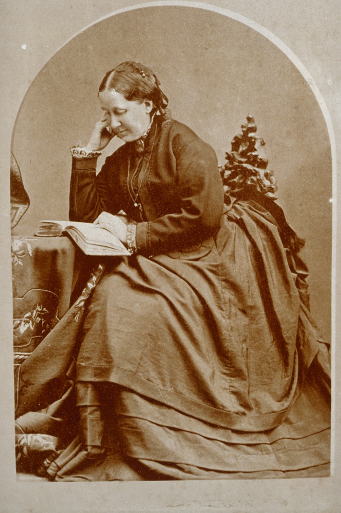 Elizabeth Cary Agassiz seated at the New England Women's Club.