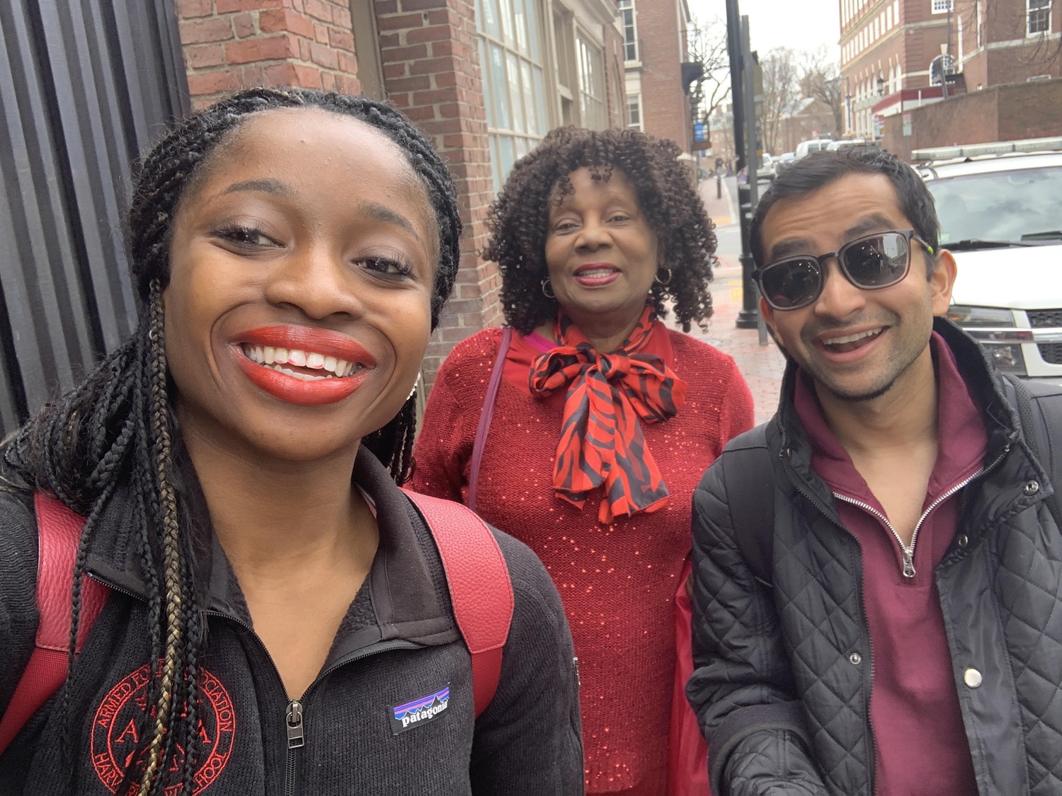 Jackson and Mahmud with Jackson's mother. The pair of newly elected student body presidents have known each other since their time at the College, when they were blockmates.