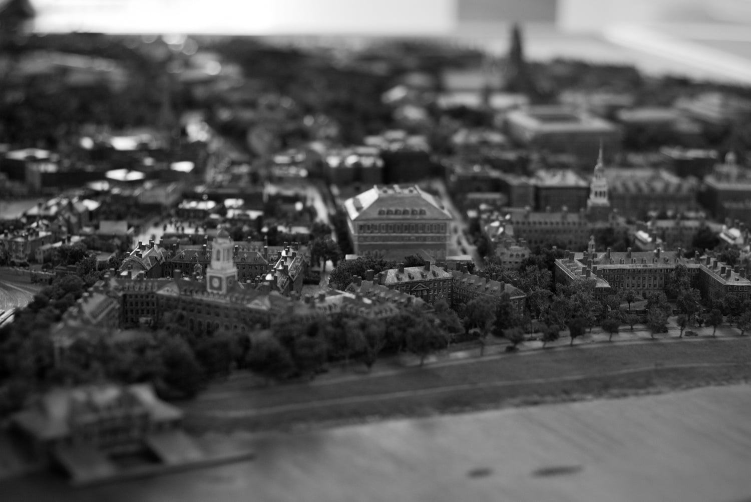 Another shot of the diorama of Harvard University campus in 1936 in the HMC lobby.