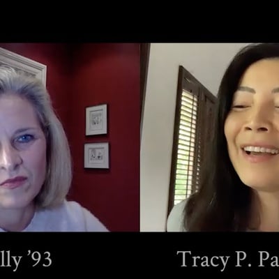 Cover image for Crimson Connections: Mary Louise Kelly ’93 and Tracy P. Palandjian ’93