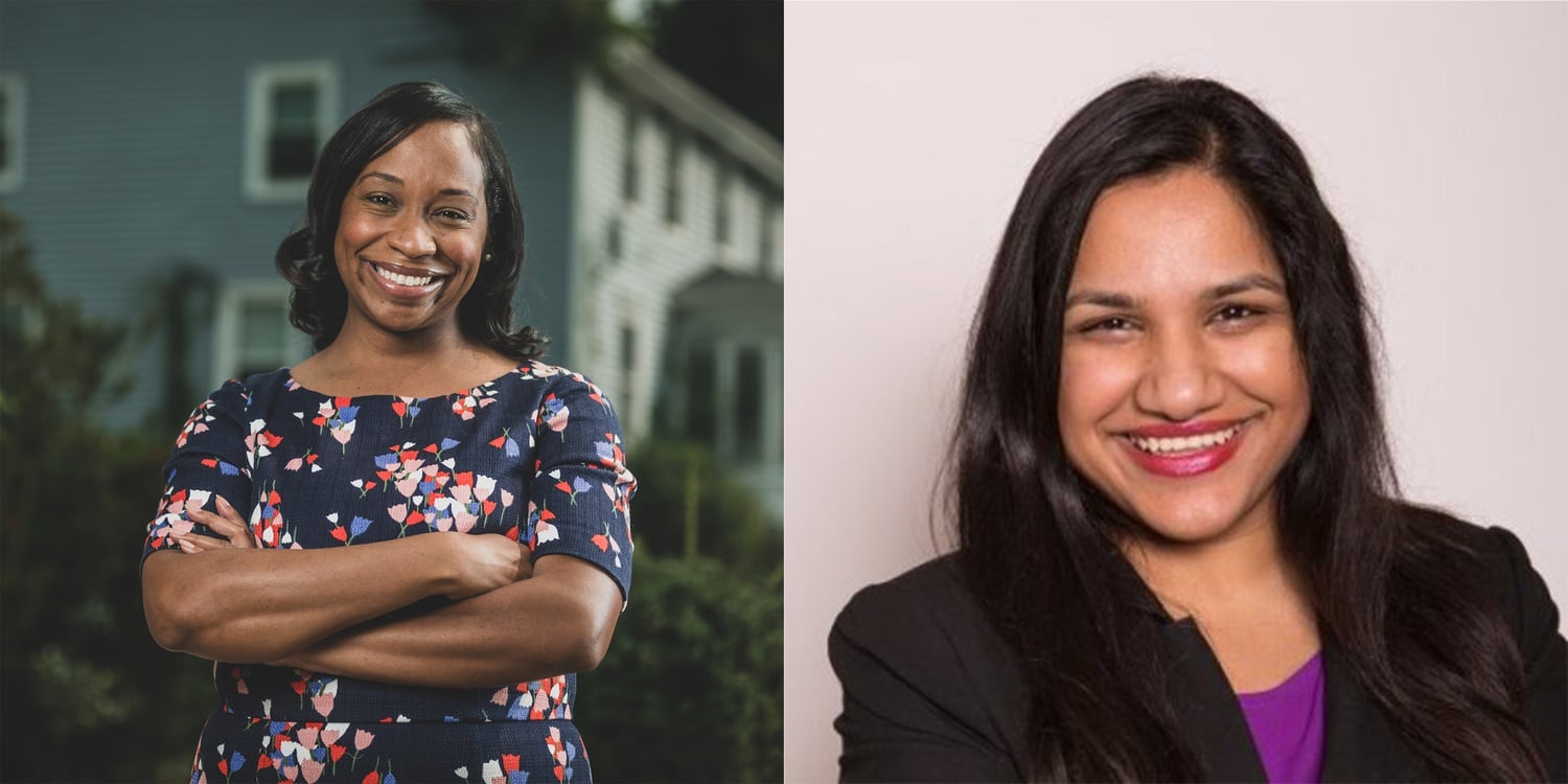 Locked in a crowded race for Boston mayor, Boston City Councilor Andrea J. Campbell, left, received the backing of Cambridge Mayor Sumbul Siddiqui.