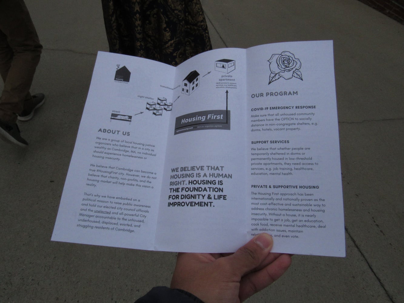 A pamphlet from Project Right to Housing.