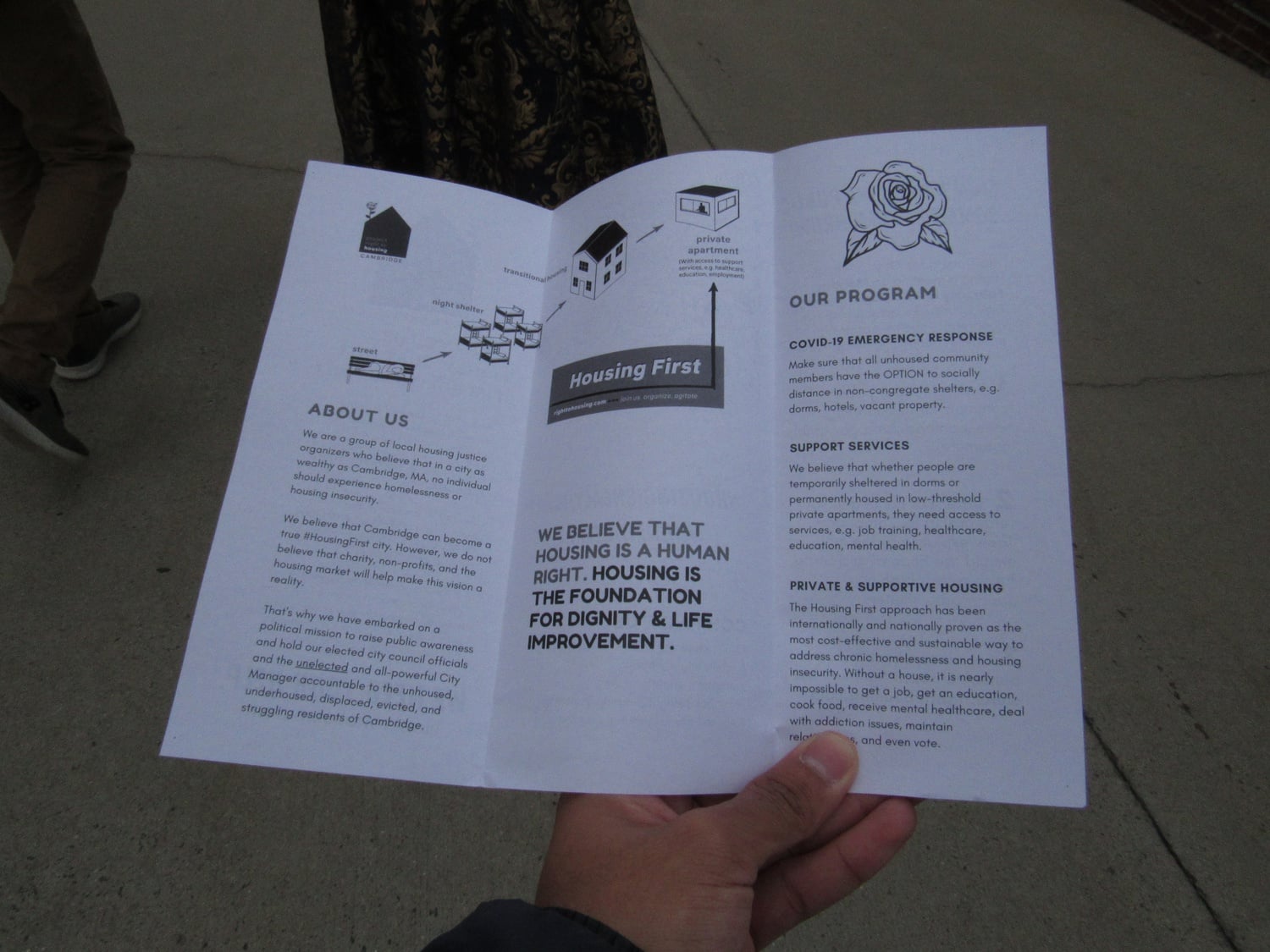 A pamphlet from Project Right to Housing.