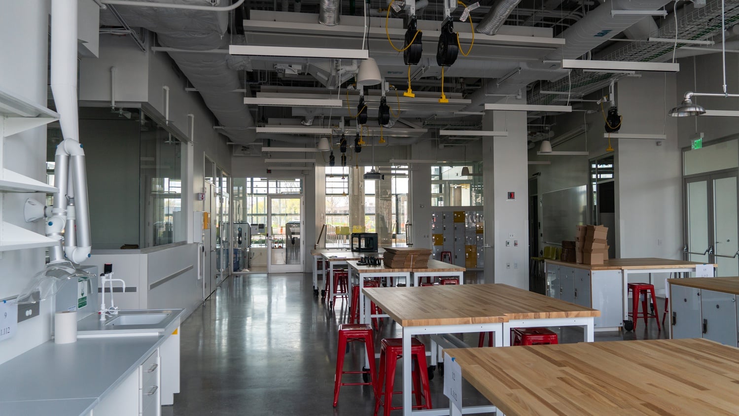 One section of the new Active Learning Labs, found on the first floor, is outfitted with new makerspace tools and machinery.