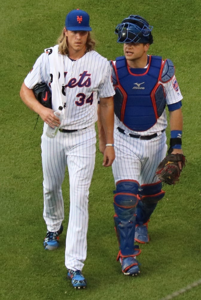 The New York Mets’ home pinstripes uniform
