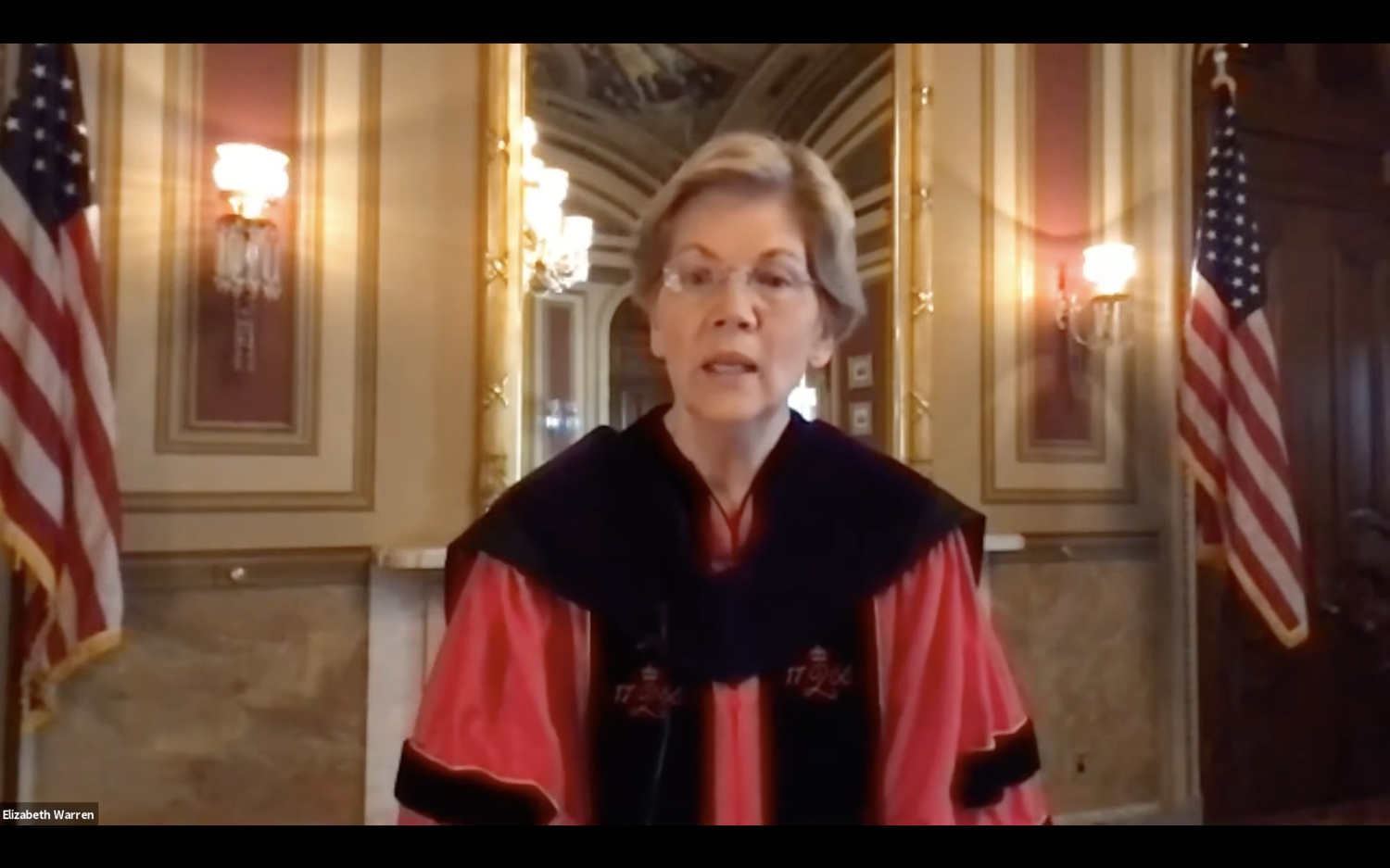 Harvard Law School professor emerita and U.S. Sen. Elizabeth A. Warren urged the Law School's 2021 graduating class to have courage in a speech at the school's virtual Class Day ceremony Wednesday.