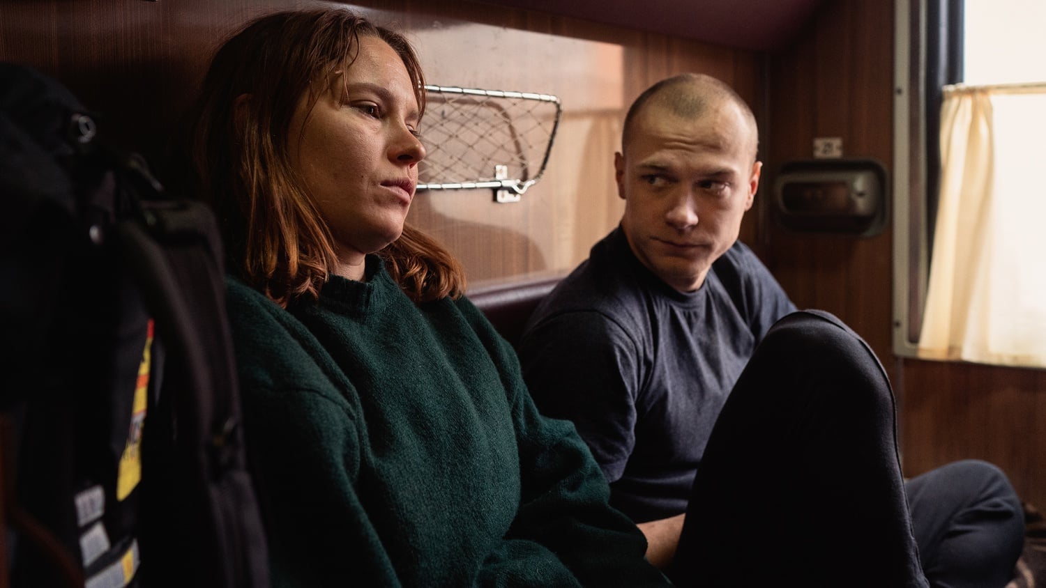 Seidi Haarla and Yuriy Borisov in Juho Kuosmanen's "Hytti Nro. 6."