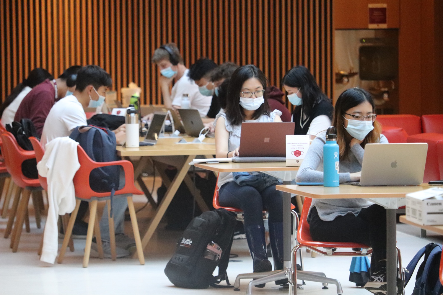 Students use their laptops in the Smith Campus Center Thursday.