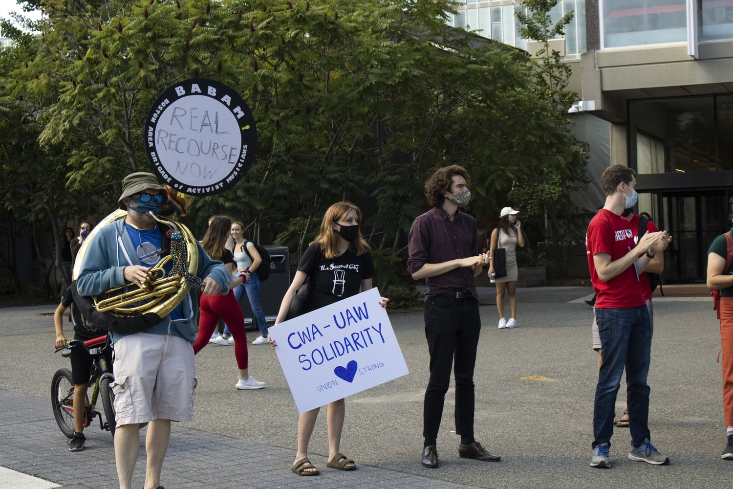 As recently as September, HGSU-UAW held a rally for third-party arbitration of gender- and sex-based harassment and discrimination claims. Last week, it dropped that demand.