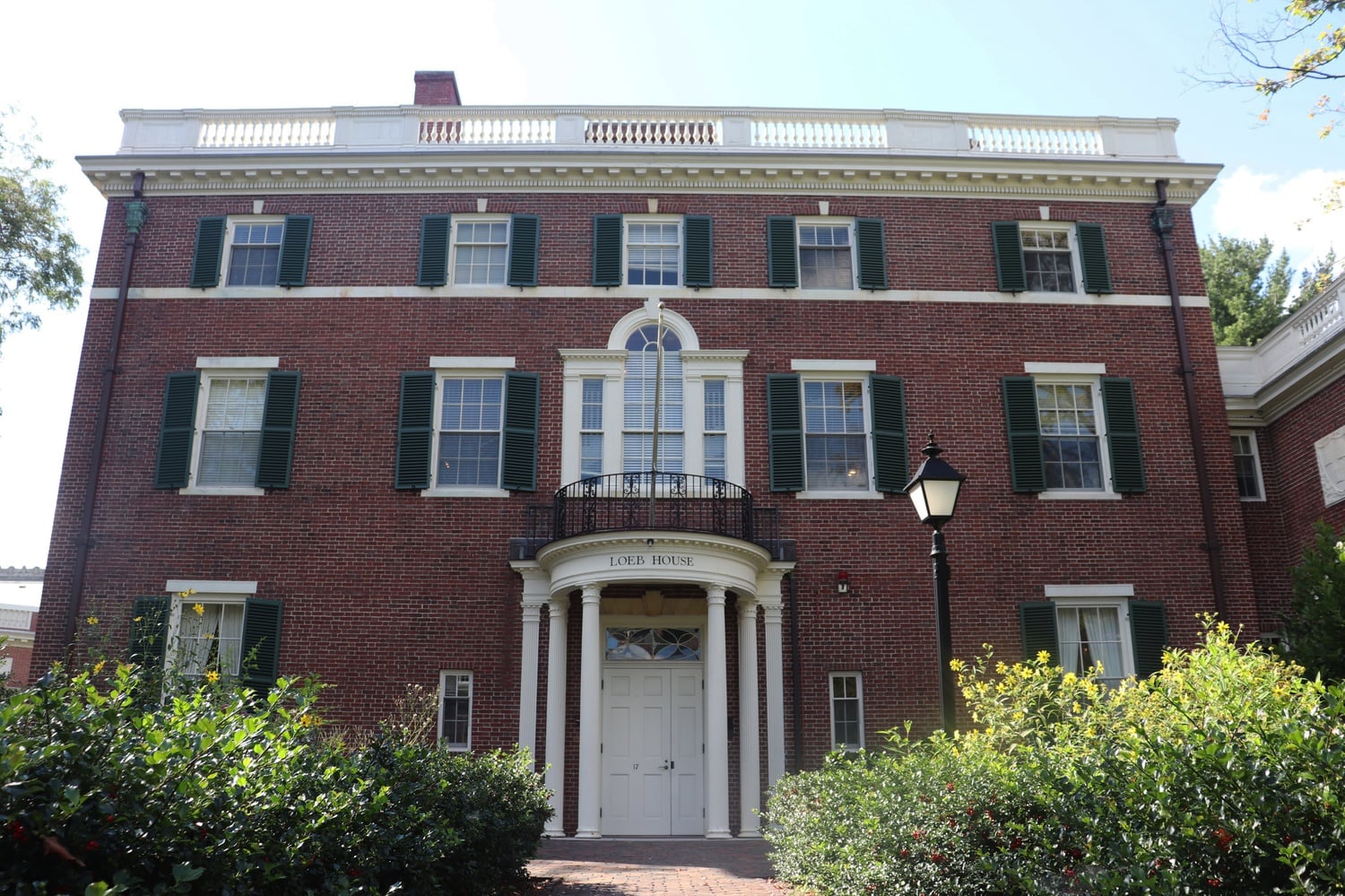 Harvard's governing boards meet in Loeb House.