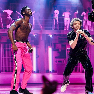 Cover image for Lil Nas X and Jack Harlow at the VMAs