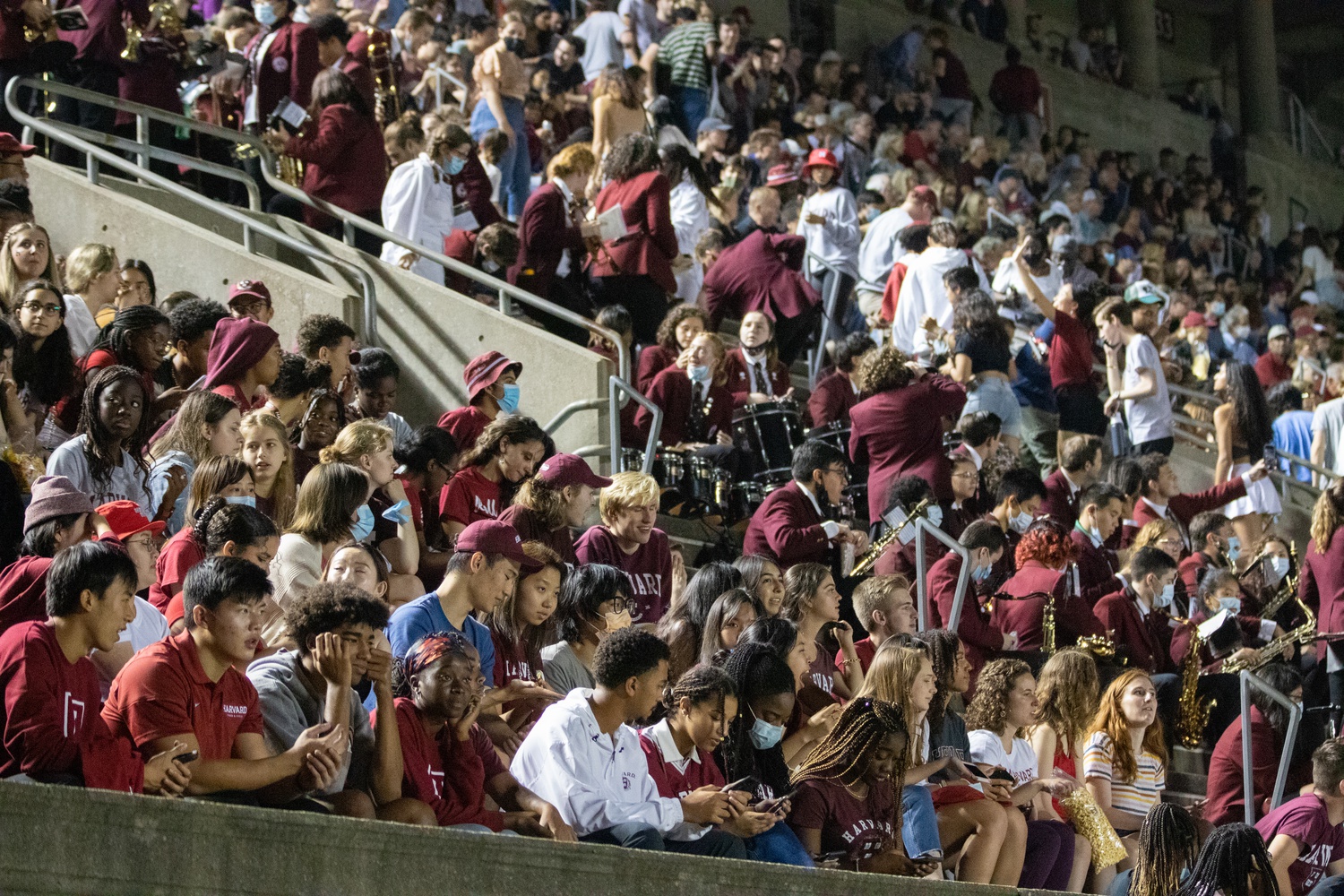 Crimson fans fill the stadium for the first time in 687 days (a Nov. 16, 2019 matchup against Penn).