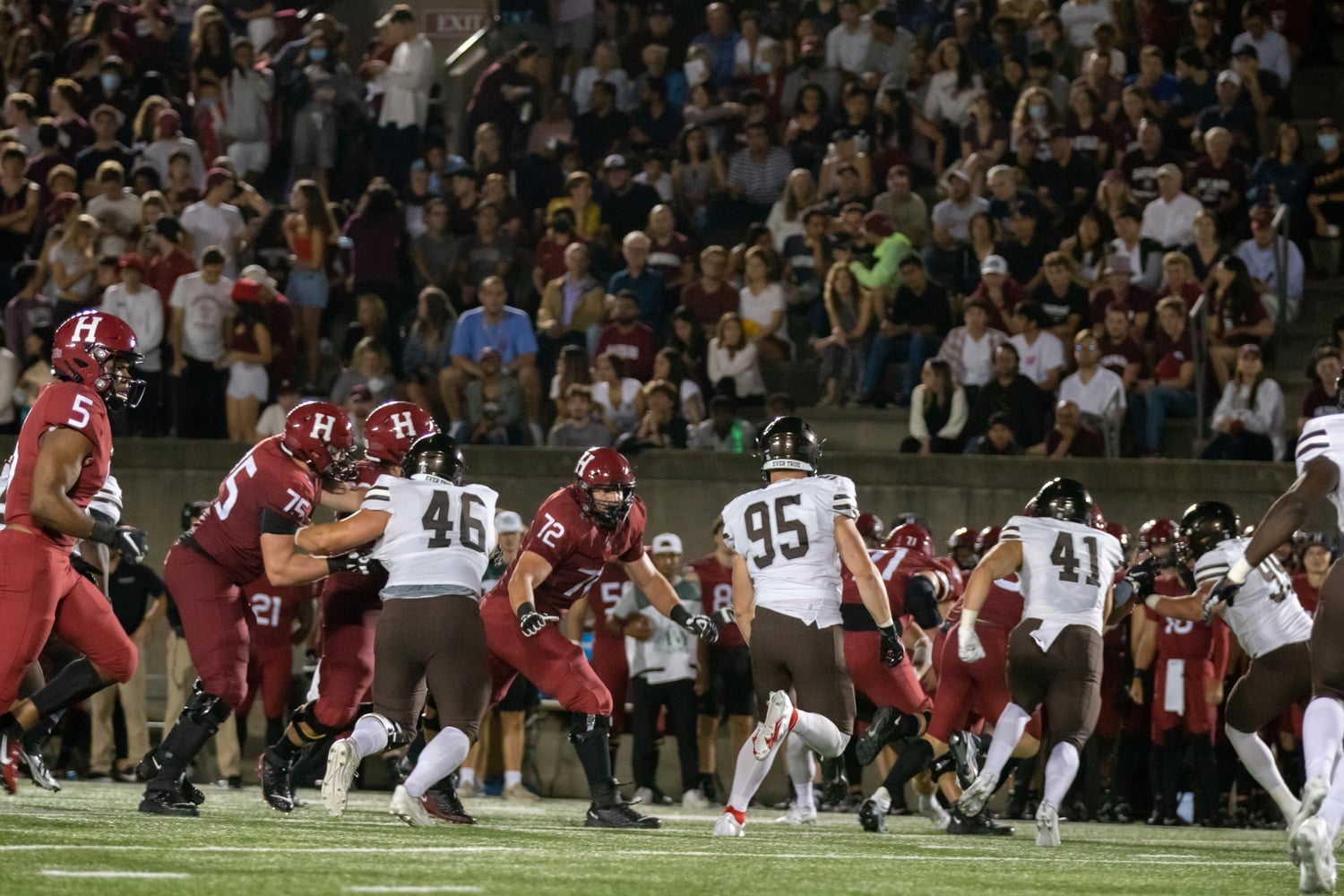 Harvard continued to attack offensively through its dominant running game.