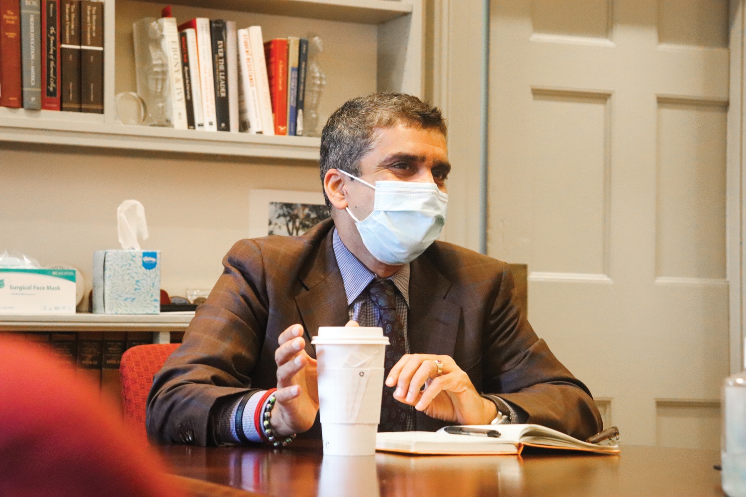 Dean of the College Rakesh Khurana in his office in University Hall Wednesday morning.